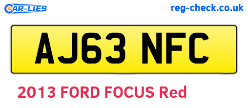 AJ63NFC are the vehicle registration plates.