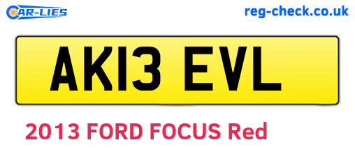 AK13EVL are the vehicle registration plates.