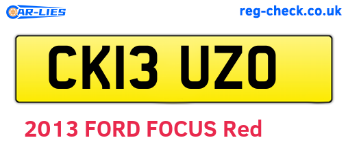 CK13UZO are the vehicle registration plates.