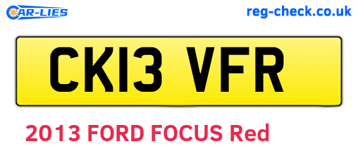 CK13VFR are the vehicle registration plates.