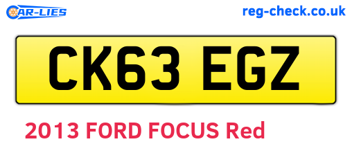 CK63EGZ are the vehicle registration plates.