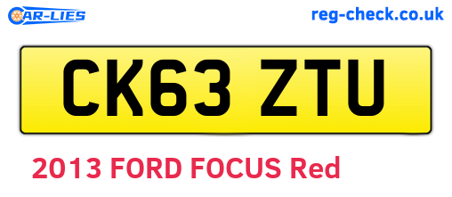 CK63ZTU are the vehicle registration plates.