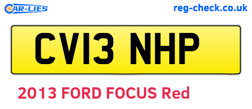 CV13NHP are the vehicle registration plates.