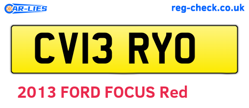 CV13RYO are the vehicle registration plates.