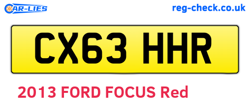 CX63HHR are the vehicle registration plates.