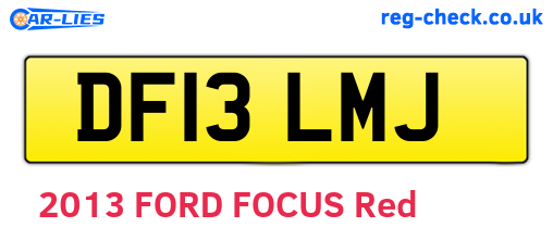 DF13LMJ are the vehicle registration plates.