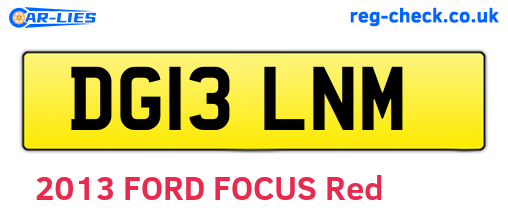 DG13LNM are the vehicle registration plates.