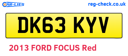 DK63KYV are the vehicle registration plates.