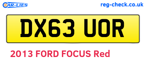 DX63UOR are the vehicle registration plates.