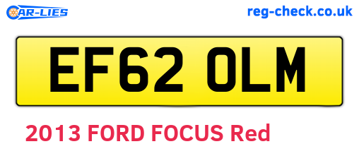 EF62OLM are the vehicle registration plates.