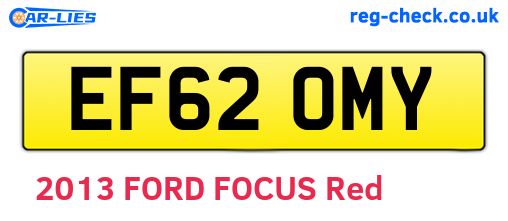 EF62OMY are the vehicle registration plates.