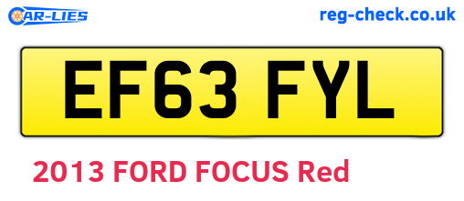 EF63FYL are the vehicle registration plates.