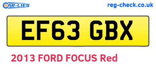 EF63GBX are the vehicle registration plates.