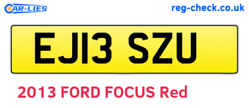EJ13SZU are the vehicle registration plates.