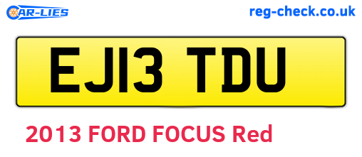 EJ13TDU are the vehicle registration plates.