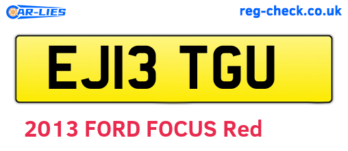EJ13TGU are the vehicle registration plates.