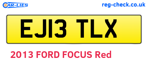 EJ13TLX are the vehicle registration plates.