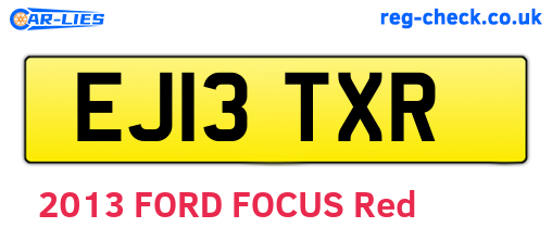 EJ13TXR are the vehicle registration plates.