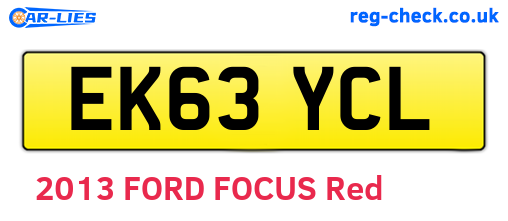 EK63YCL are the vehicle registration plates.