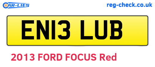 EN13LUB are the vehicle registration plates.