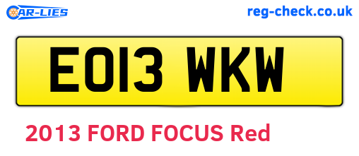 EO13WKW are the vehicle registration plates.