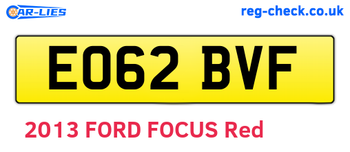 EO62BVF are the vehicle registration plates.