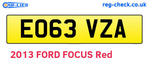 EO63VZA are the vehicle registration plates.