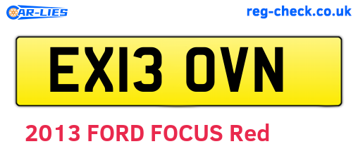 EX13OVN are the vehicle registration plates.