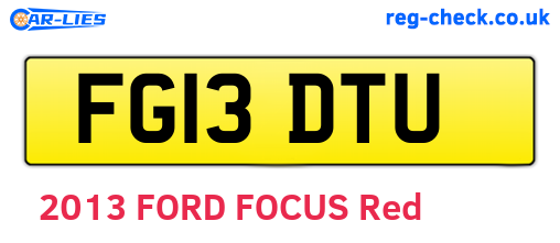 FG13DTU are the vehicle registration plates.