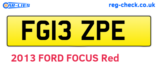FG13ZPE are the vehicle registration plates.