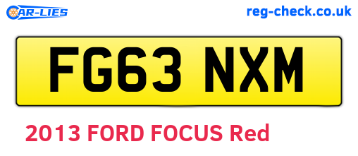 FG63NXM are the vehicle registration plates.