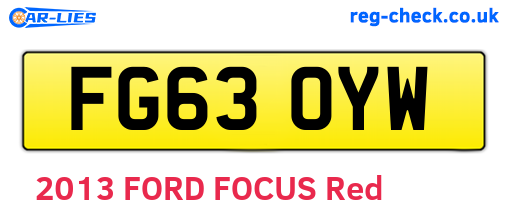 FG63OYW are the vehicle registration plates.