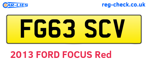 FG63SCV are the vehicle registration plates.