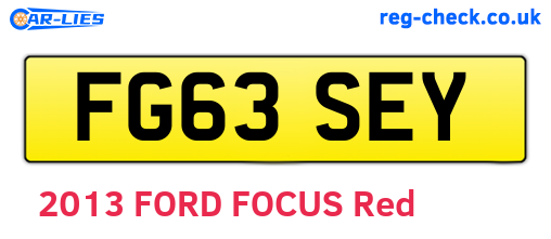 FG63SEY are the vehicle registration plates.