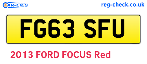 FG63SFU are the vehicle registration plates.