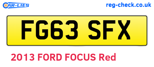 FG63SFX are the vehicle registration plates.