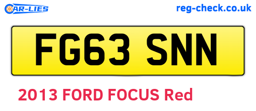 FG63SNN are the vehicle registration plates.