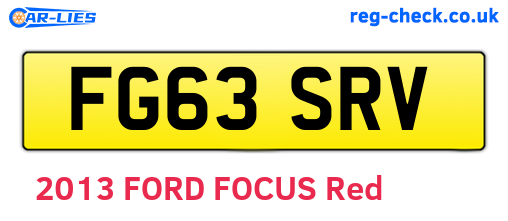 FG63SRV are the vehicle registration plates.