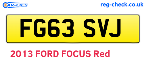 FG63SVJ are the vehicle registration plates.