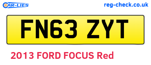FN63ZYT are the vehicle registration plates.