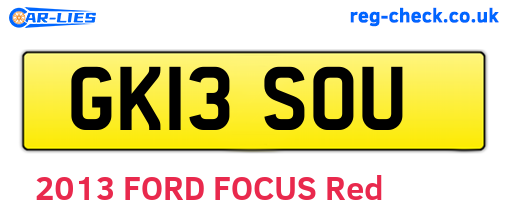 GK13SOU are the vehicle registration plates.