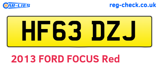 HF63DZJ are the vehicle registration plates.