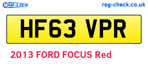 HF63VPR are the vehicle registration plates.