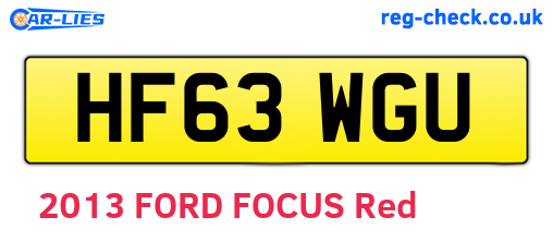 HF63WGU are the vehicle registration plates.