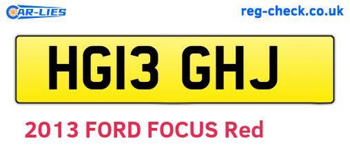 HG13GHJ are the vehicle registration plates.