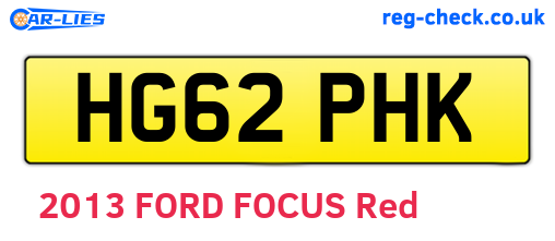HG62PHK are the vehicle registration plates.