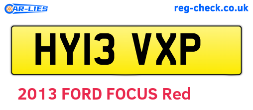 HY13VXP are the vehicle registration plates.