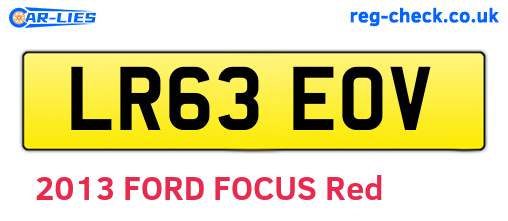 LR63EOV are the vehicle registration plates.