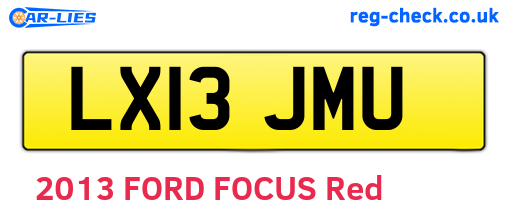 LX13JMU are the vehicle registration plates.