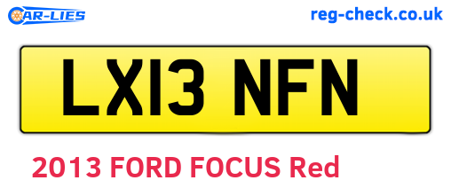 LX13NFN are the vehicle registration plates.